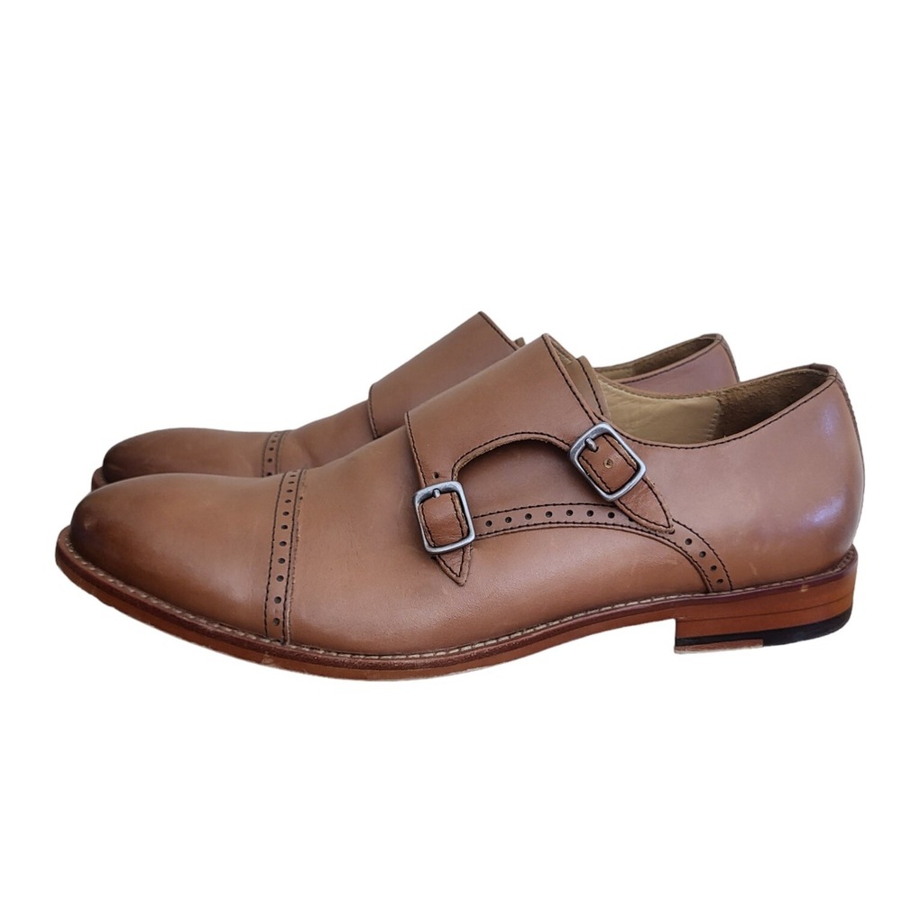 Warfield & Grand Double Monk‎ Strap Leather Dress Shoe Reed 70932 Men's Size 8.5